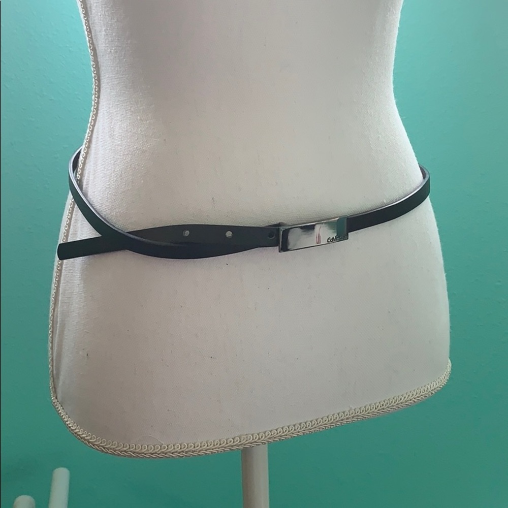 Calvin Klein Thin Black Leather Belt